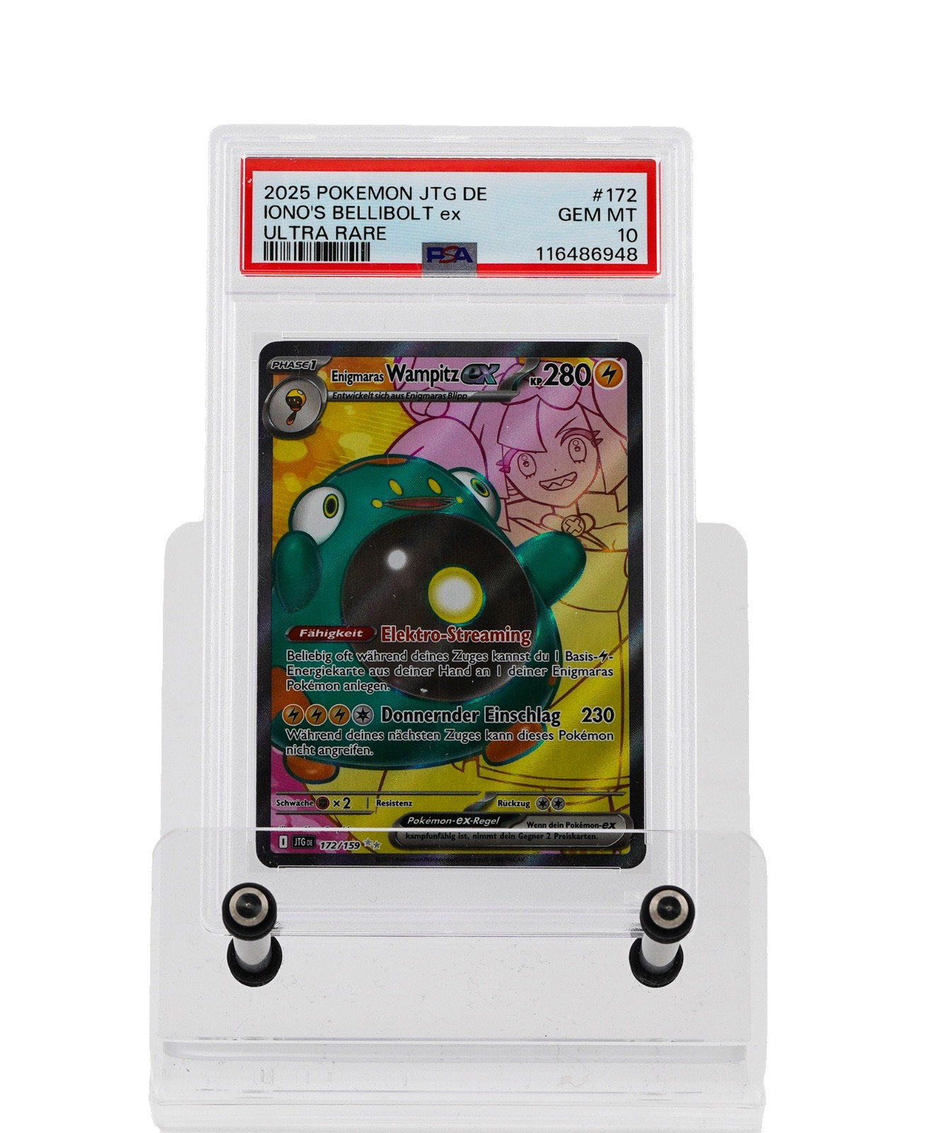 2025 Pokemon German Jtg de-Journey Together Iono's Bellibolt EX Ultra Rare 172