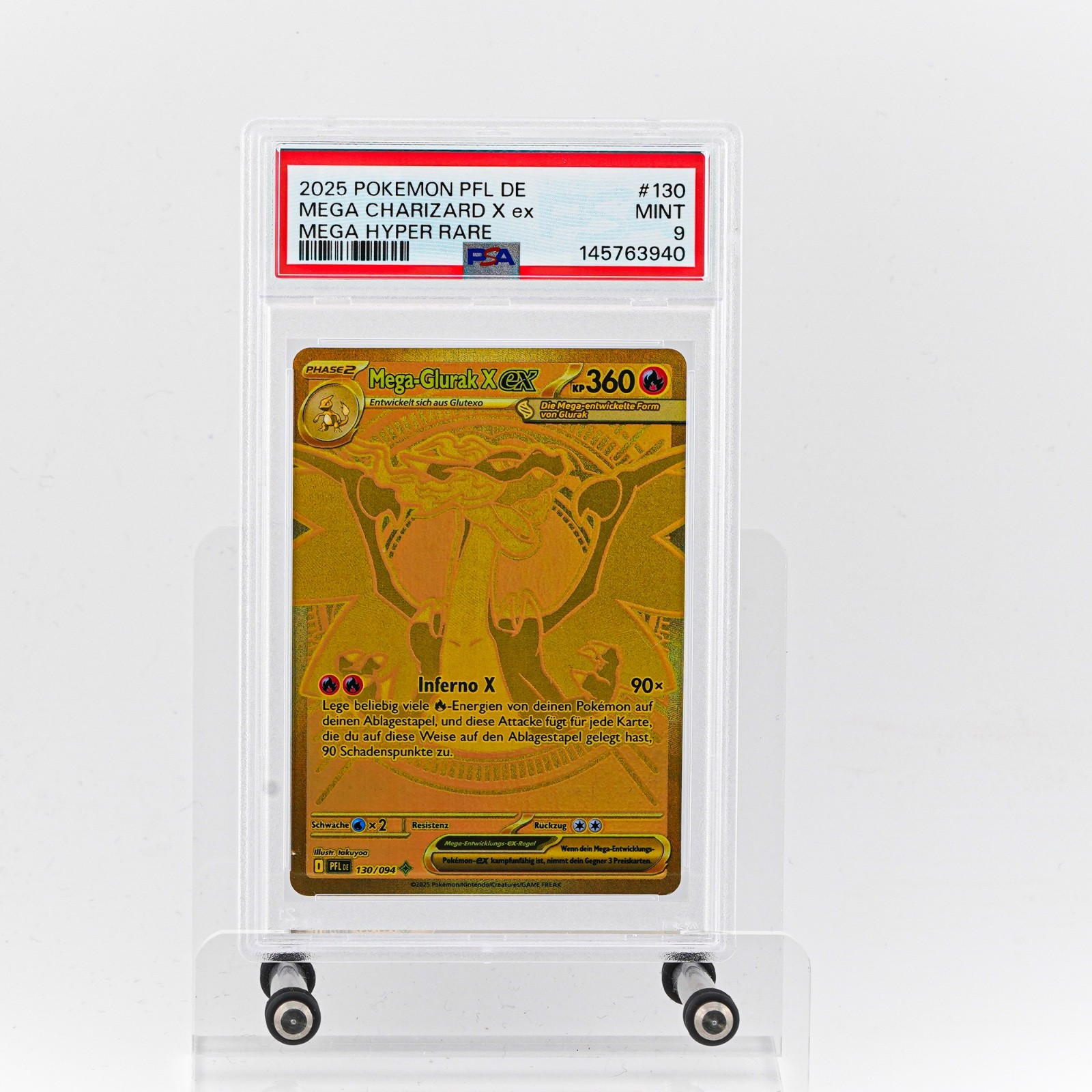 2025 Pokemon German Pfl de-Phantasmal Flames Mega Charizard X EX Mega Hyper Rare 130