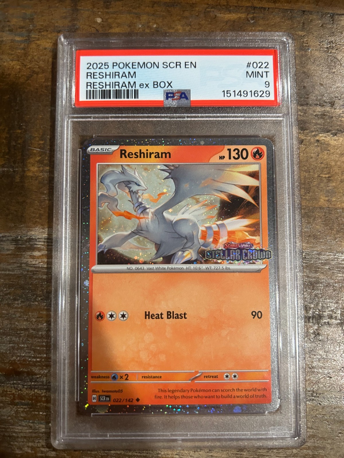 2025 Pokemon Scr EN-Stellar Crown Reshiram Reshiram EX Box 022