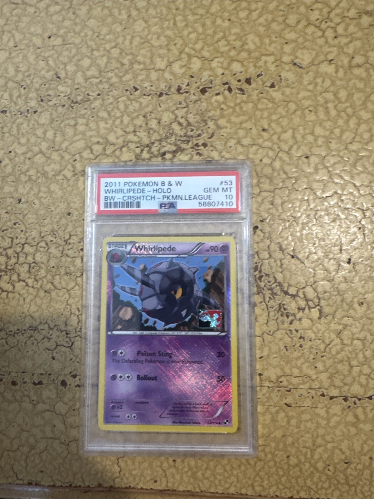 2011 Pokemon Black & White Whirlipede-Holo Crosshatch-2011 Pokemon League 53