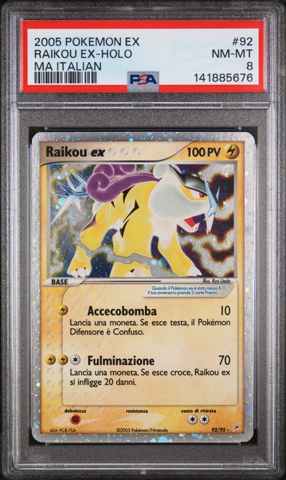 2005 Pokemon Italian EX Team Magma VS Team Aqua Raikou EX-Holo 92
