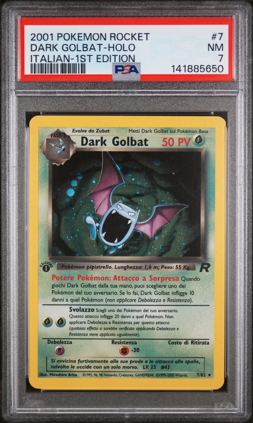 2001 Pokemon Italian Rocket Dark Golbat-Holo 1st Edition 7