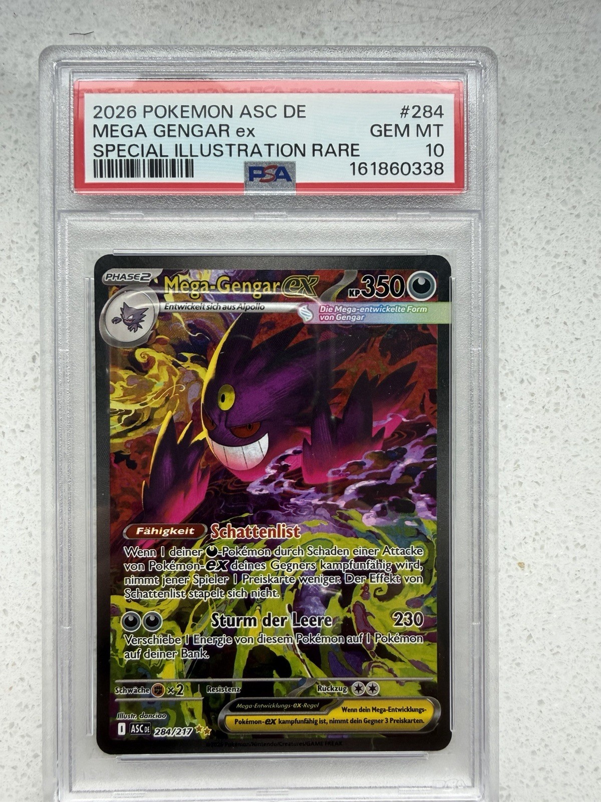 2026 Pokemon German Asc de-Ascended Heroes Mega Gengar EX Special Illustration Rare 284
