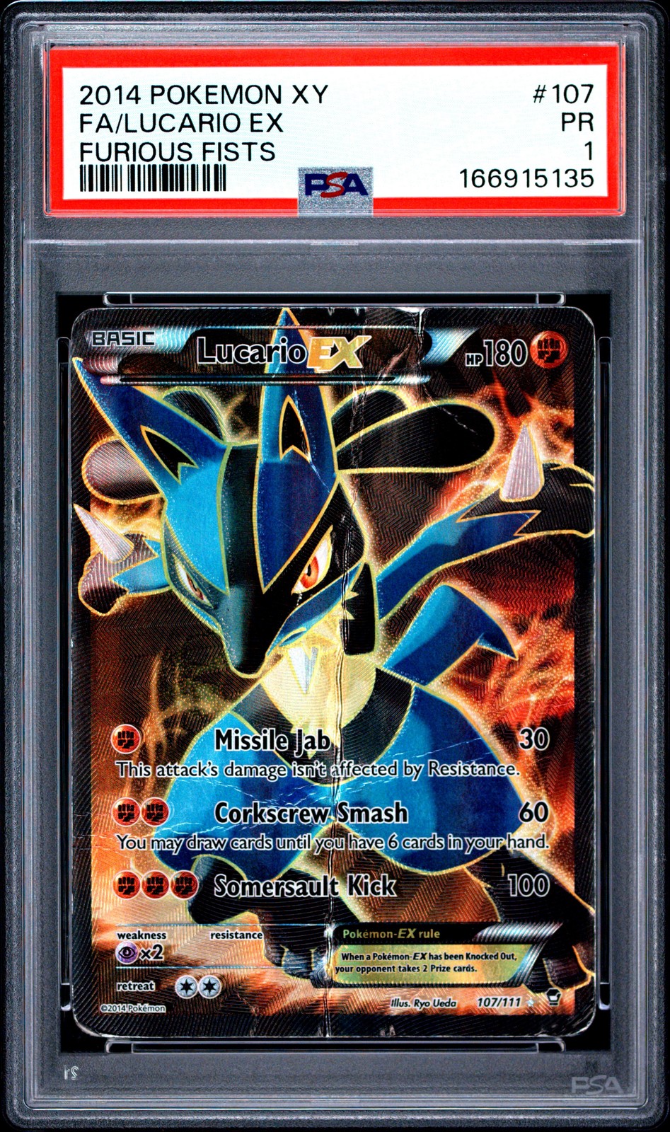 2014 Pokemon XY Furious Fists Full Art/Lucario EX 107
