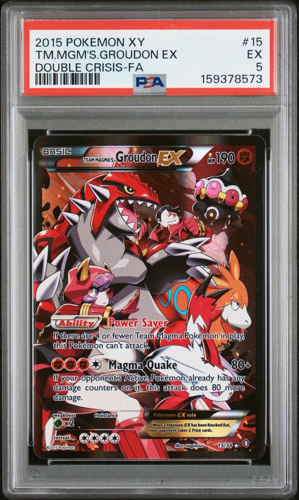 2015 Pokemon XY Double Crisis Full Art/Team Magma's Groudon EX 15