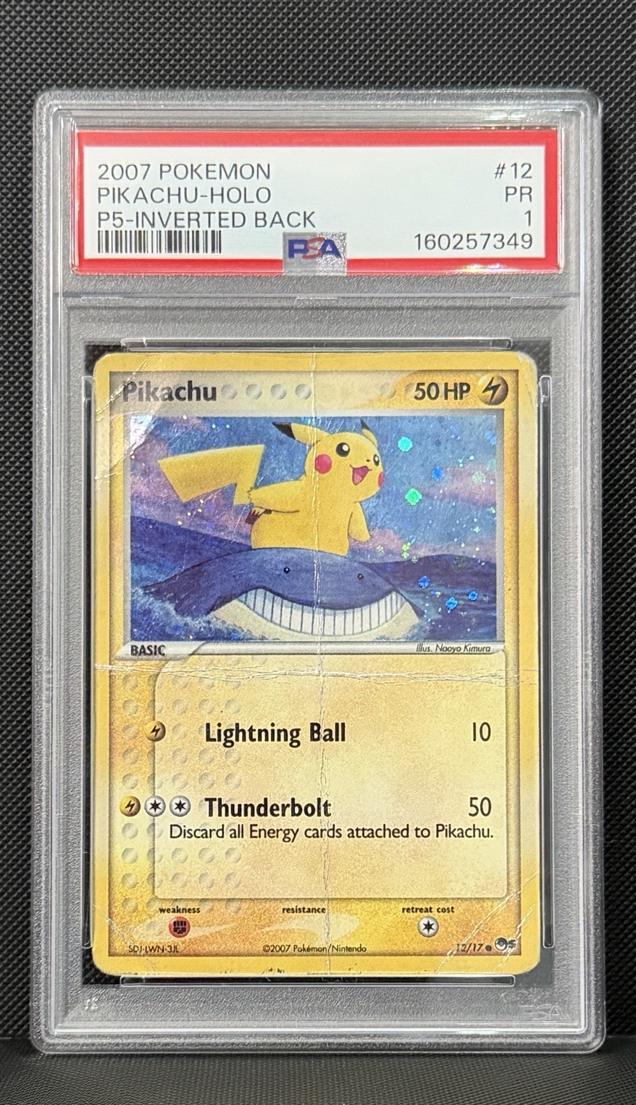 2007 Pokemon Pop Series 5 Pikachu-Holo Inverted Back 12