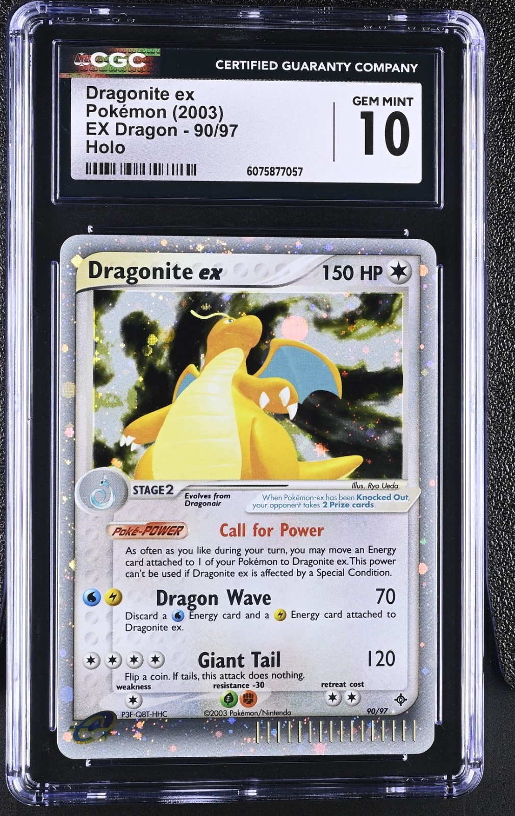 2003 EX Dragon (2003 Copyright, w/ "e" Symbol) - English Dragonite ex Ultra Rare Holo 90/97