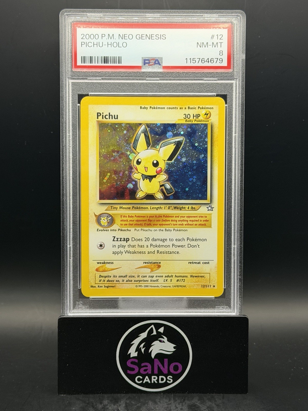 2000 Pokemon Neo Genesis Pichu-Holo 12
