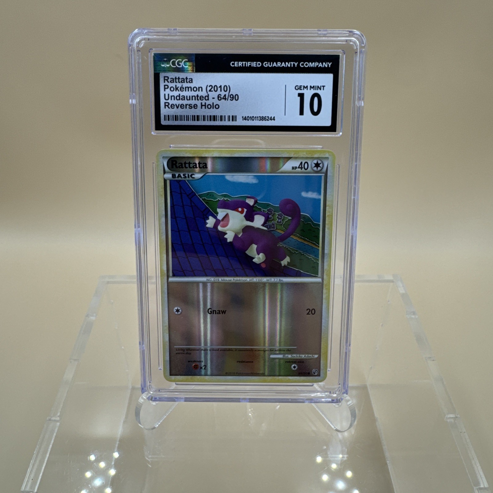 2010 Undaunted - English Rattata Common Reverse Holo 64/90