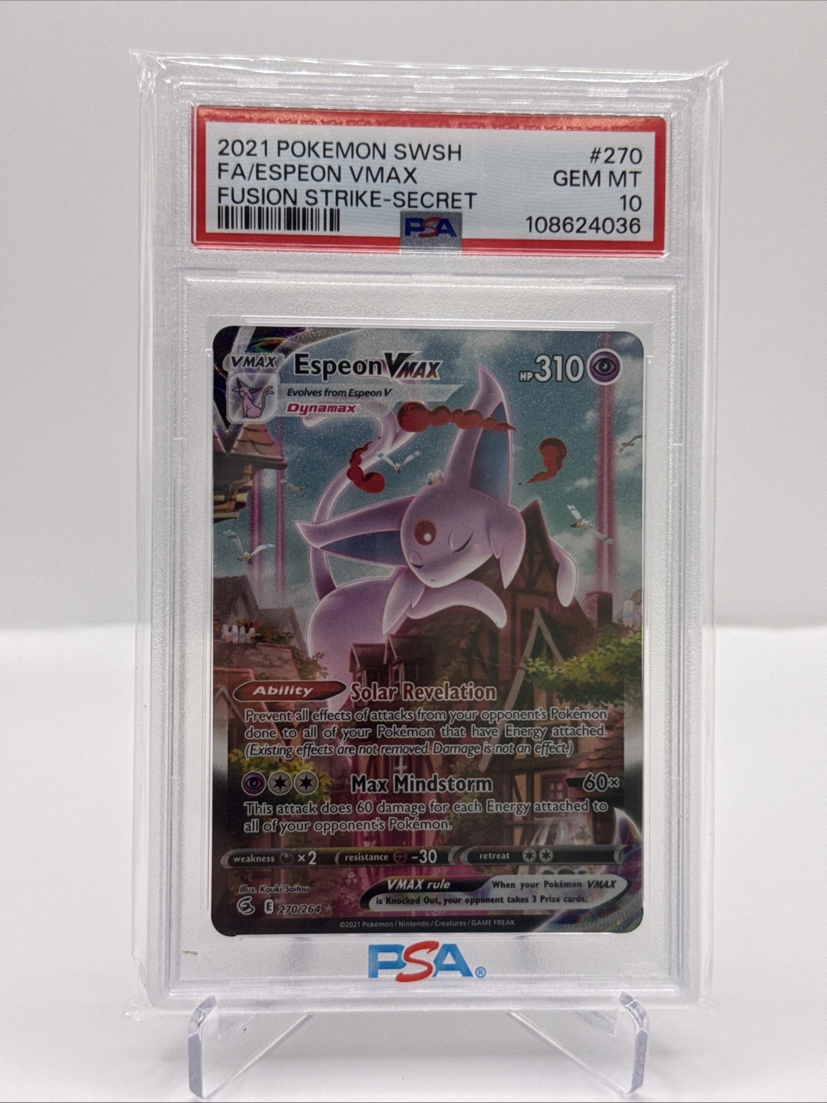 2021 Pokemon Sword & Shield Fusion Strike Full Art/Espeon Vmax Secret 270
