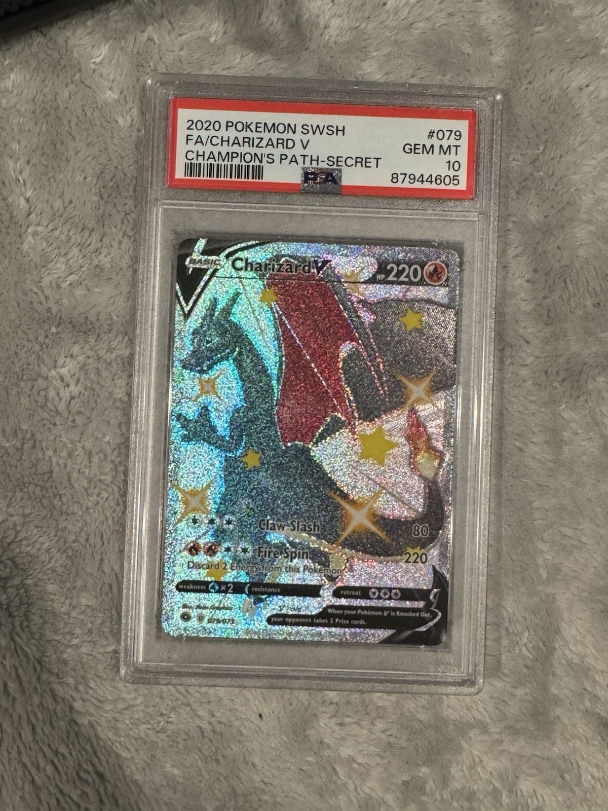 2020 Pokemon Sword & Shield Champion's Path Full Art/Charizard V Secret 079