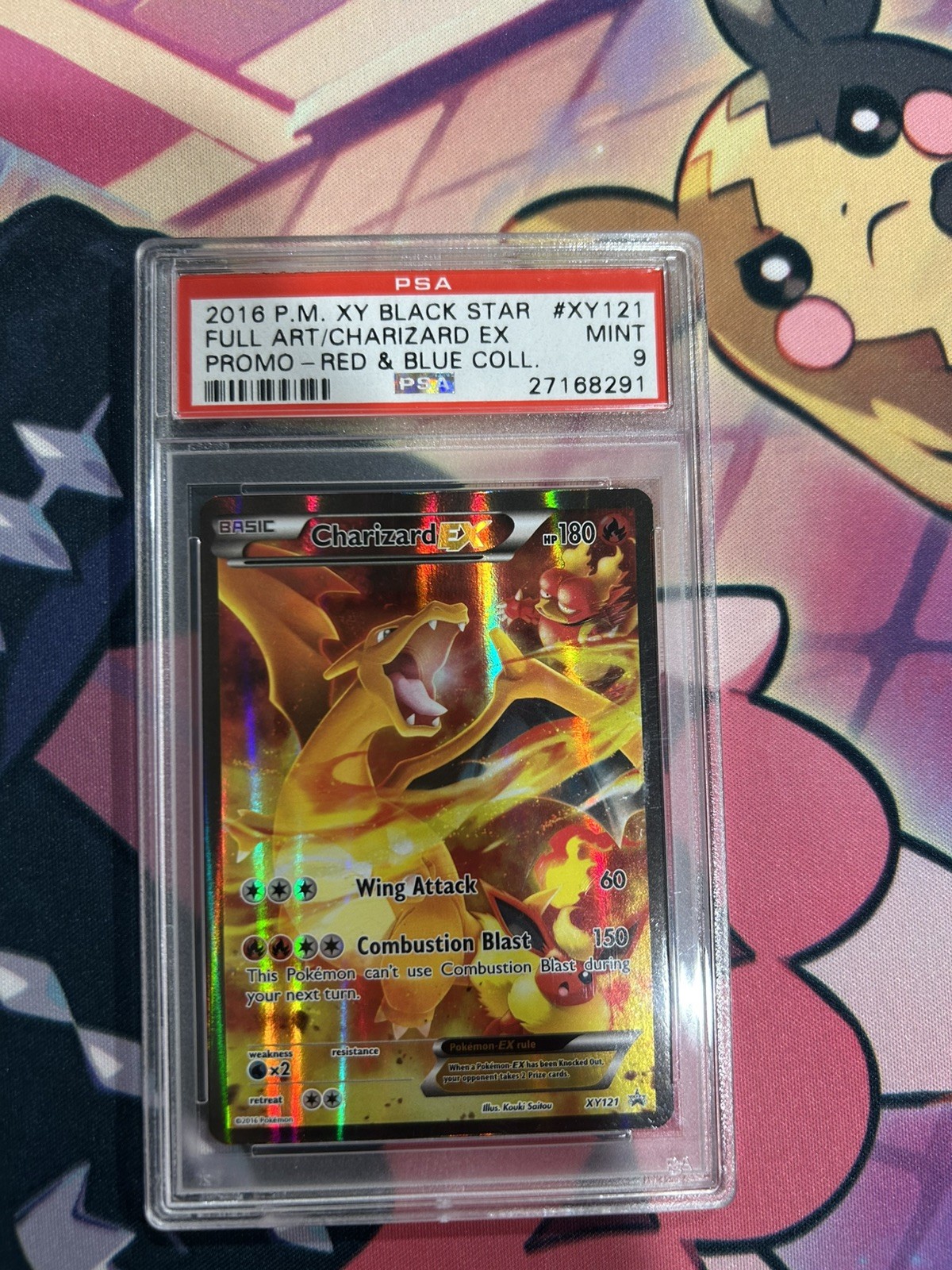 2016 Pokemon XY Black Star Promo Full Art/Charizard EX Red & Blue Collection XY121