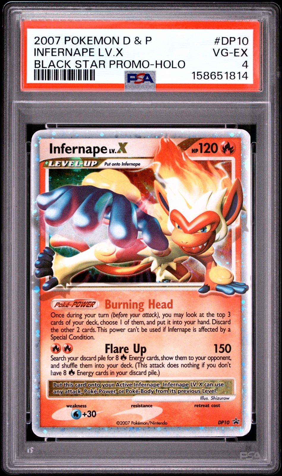 2007 Pokemon Diamond & Pearl Black Star Promo Infernape LV.X Holo DP10