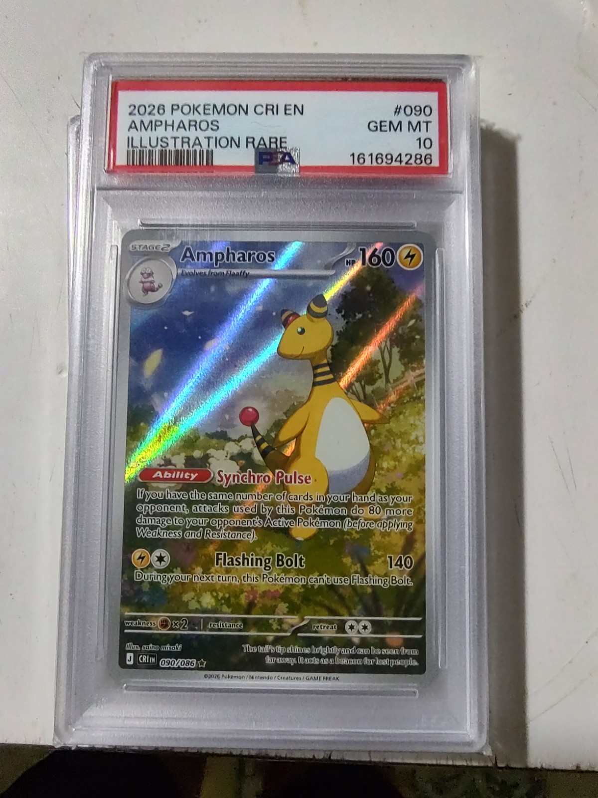2026 Pokemon Cri EN-Chaos Rising Ampharos Illustration Rare 090