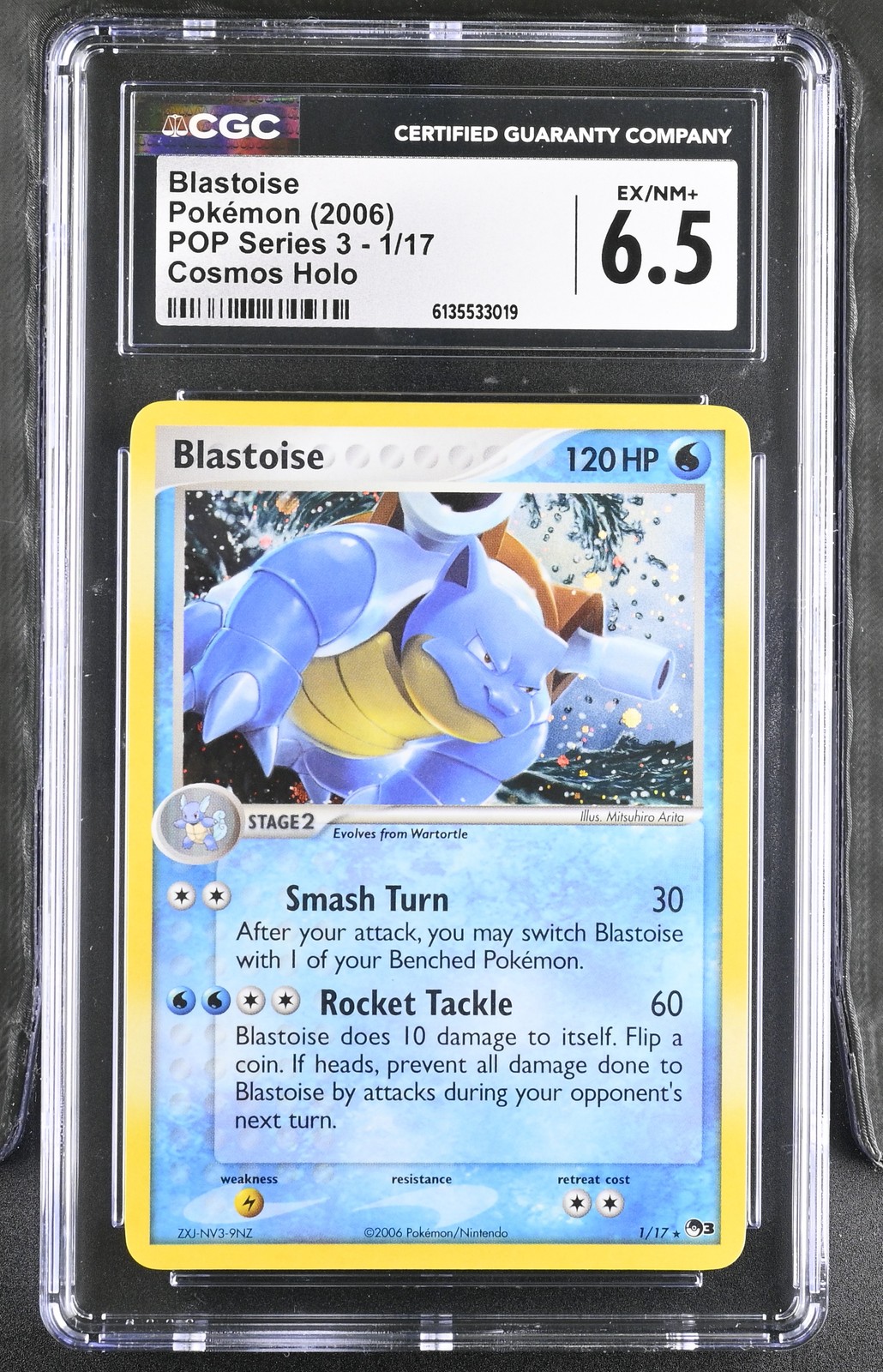 2006 POP Series 3 - English Blastoise Crystal Trainer Set Cosmos Holo 1/17