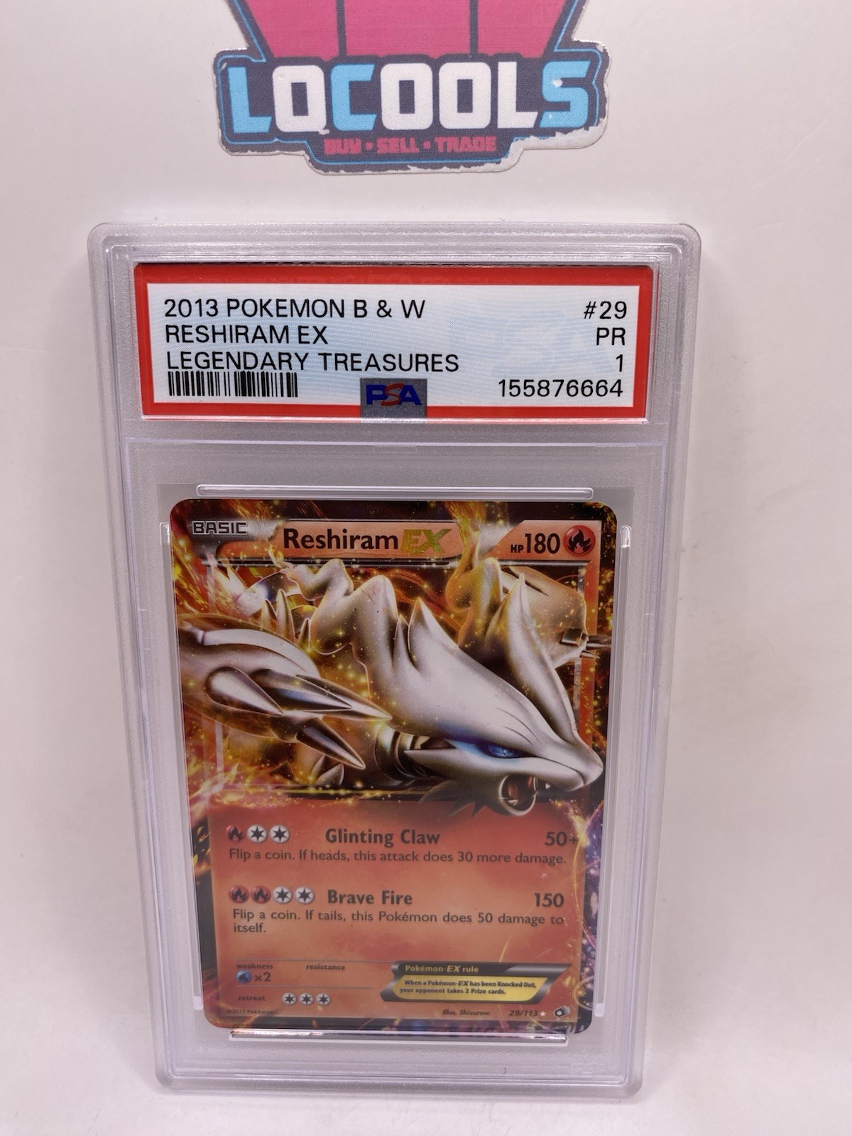 2013 Pokemon Black & White Legendary Treasures Reshiram EX 29