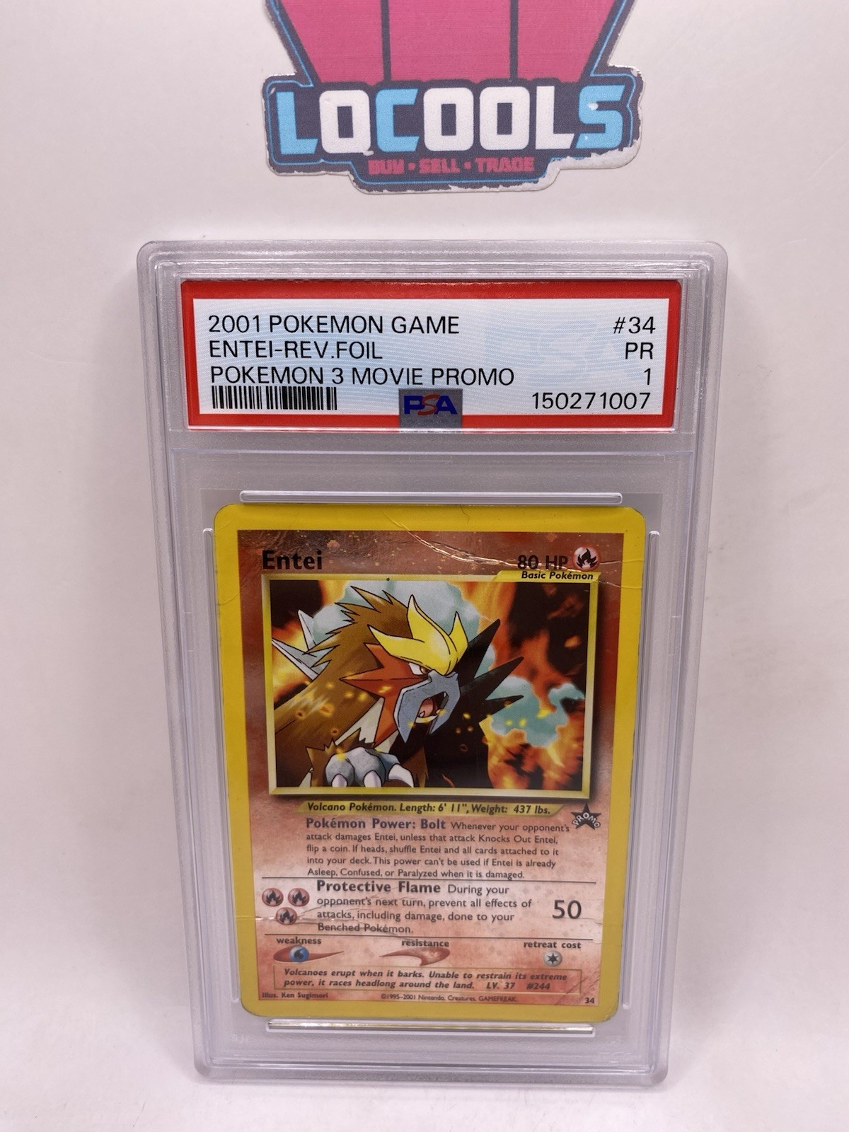 2001 Pokemon Game Movie Entei-Reverse Foil Pokemon 3 Movie Promo 34