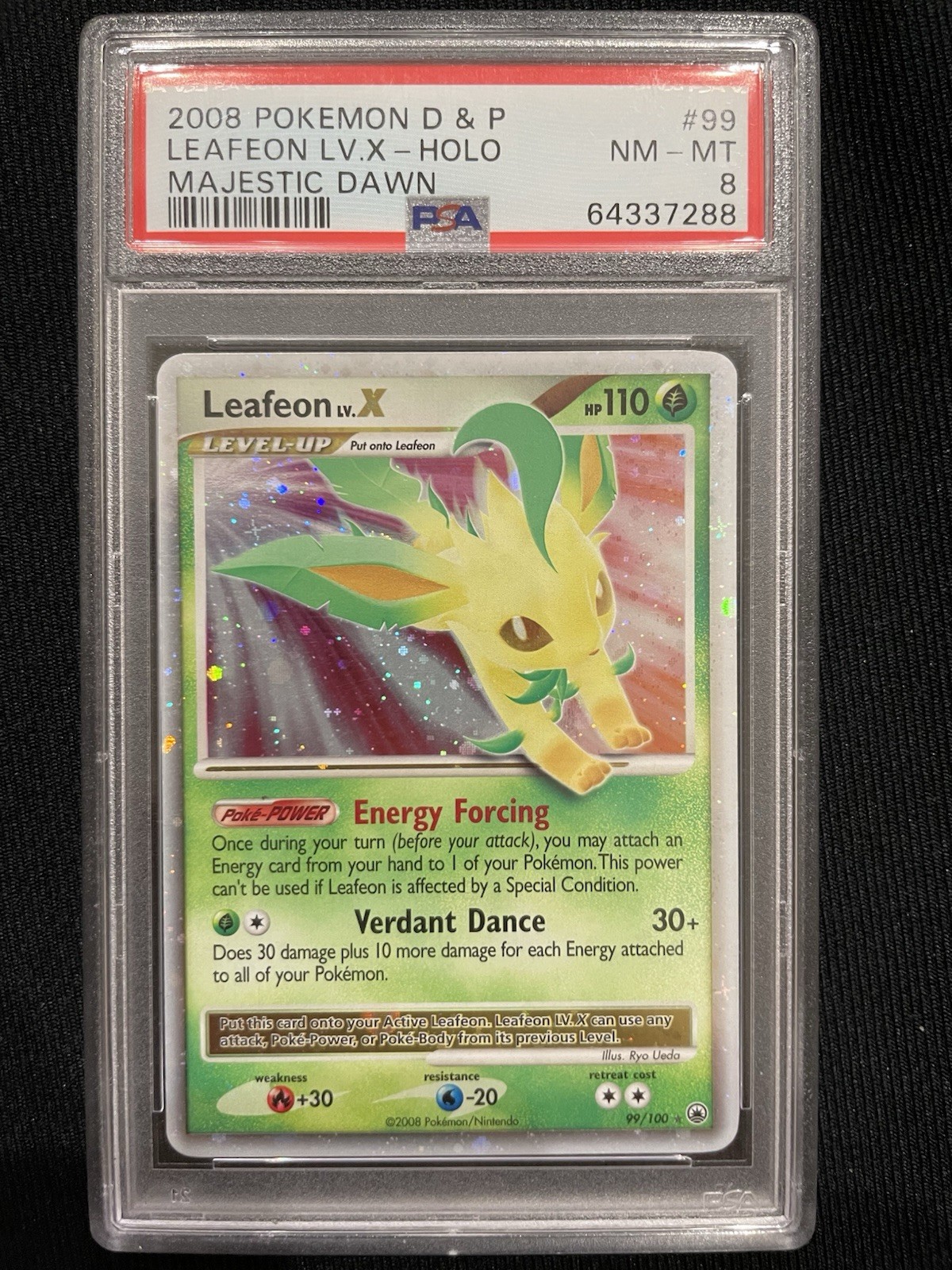 2008 Pokemon Diamond & Pearl Majestic Dawn Leafeon LV.X-Holo 99