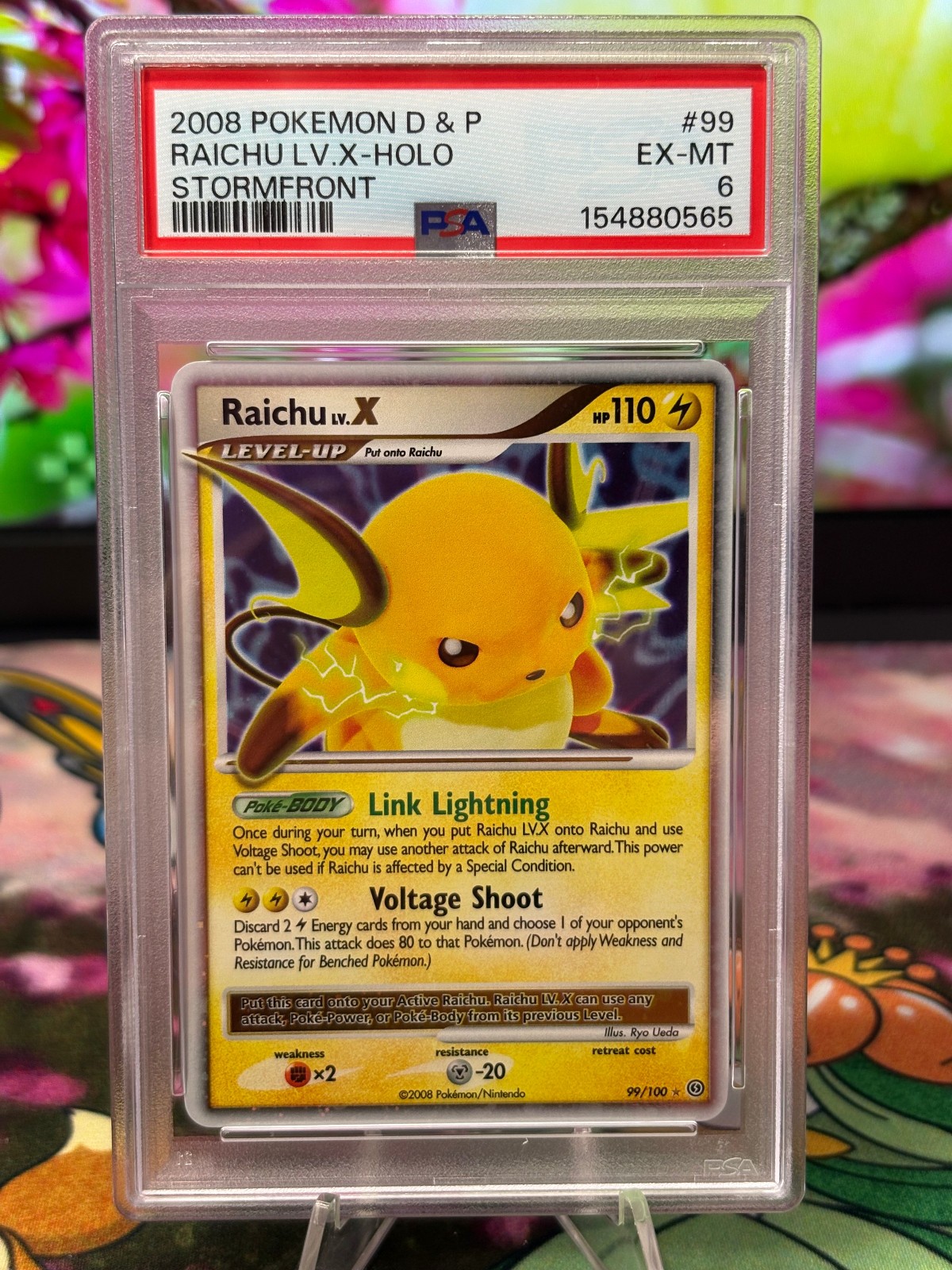 2008 Pokemon Diamond & Pearl Stormfront Raichu LV.X-Holo 99