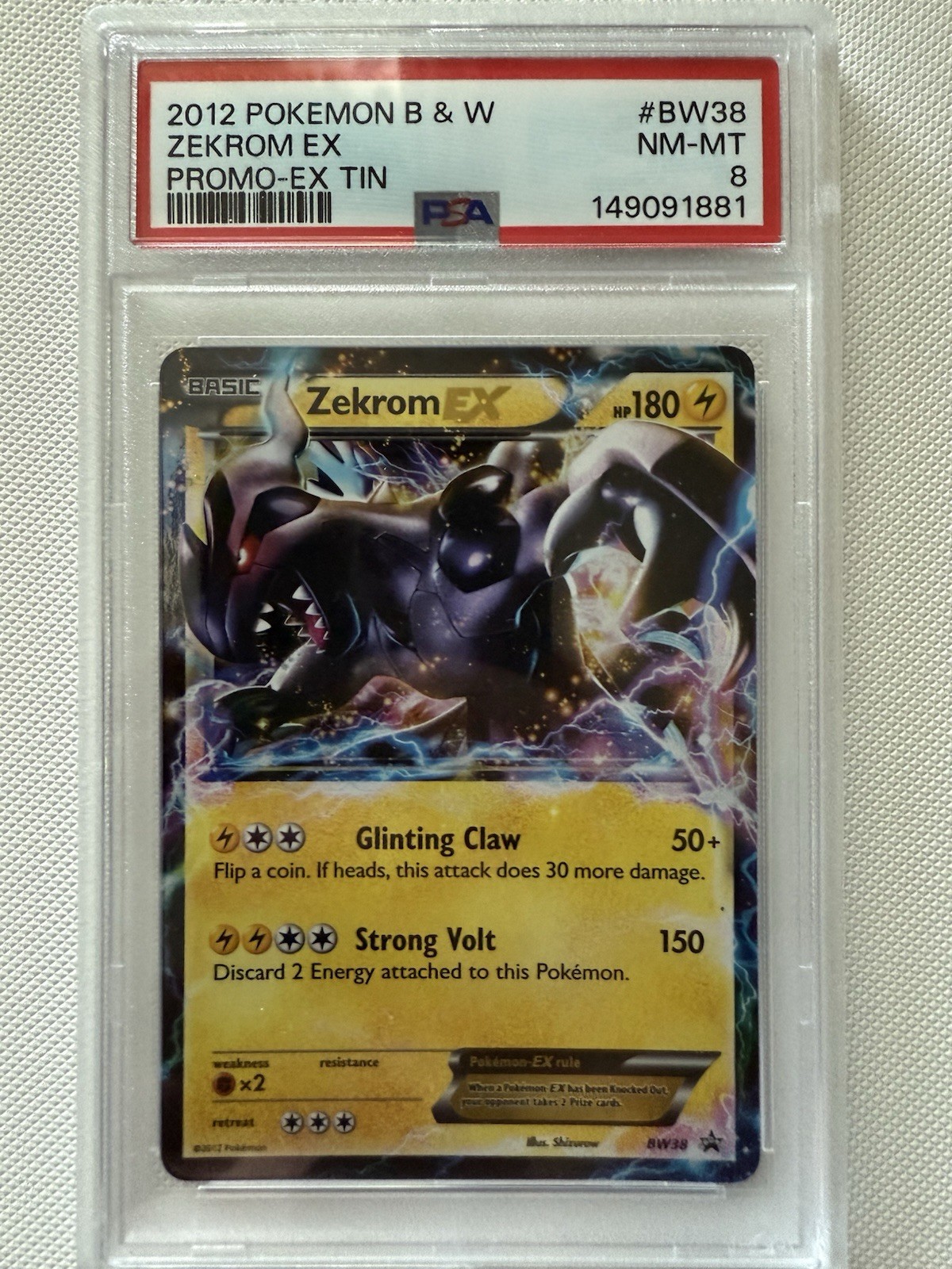2012 Pokemon Black & White Promo Zekrom EX EX Tin BW38