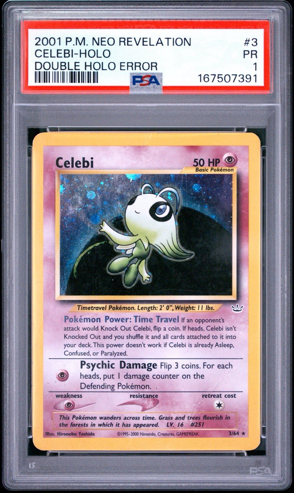 2001 Pokemon Neo Revelation Celebi-Holo Double Holo Error 3