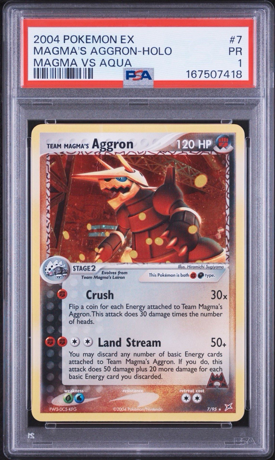 2004 Pokemon EX Team Magma VS Team Aqua Team Magma's Aggron-Holo 7