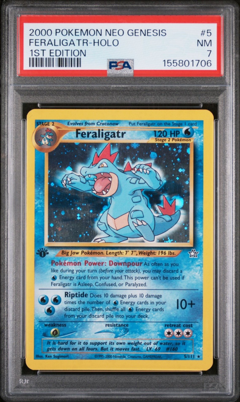 2000 Pokemon Neo Genesis 1st Edition Feraligatr-Holo 5