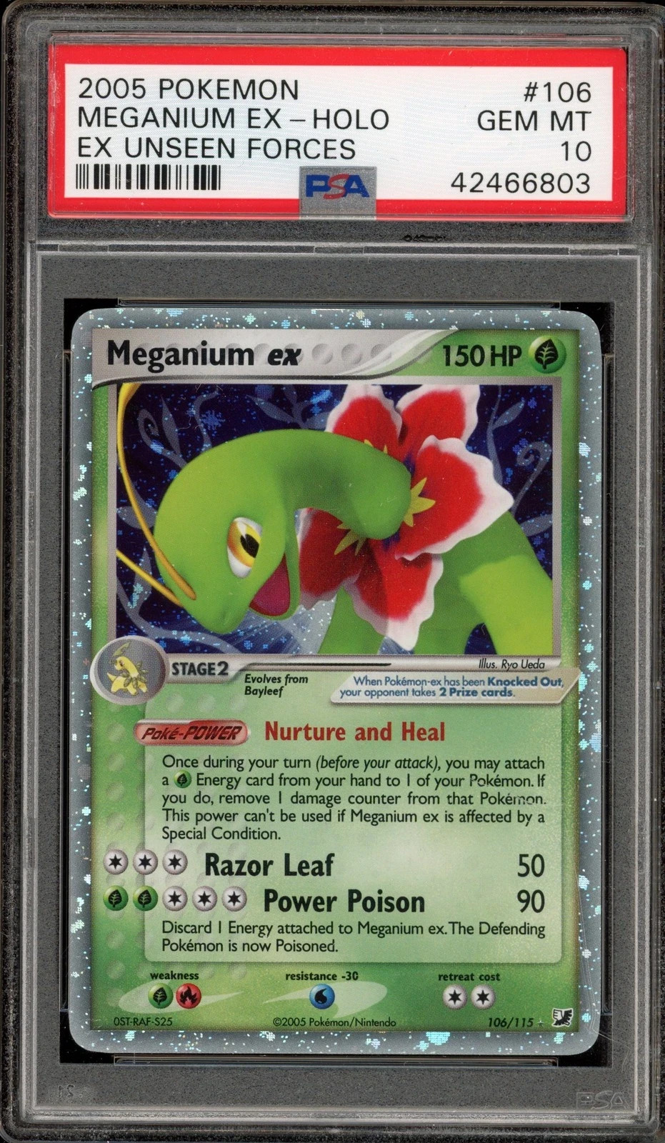 2005 Pokemon EX Unseen Forces Meganium EX-Holo 106