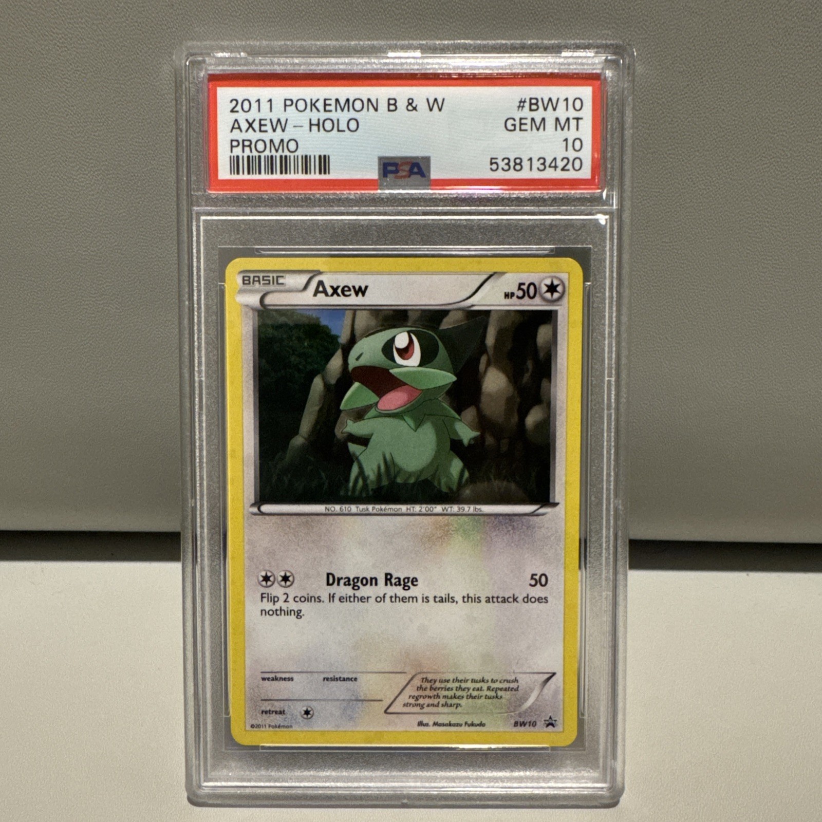 2011 Pokemon Black & White Promo Axew-Holo BW10