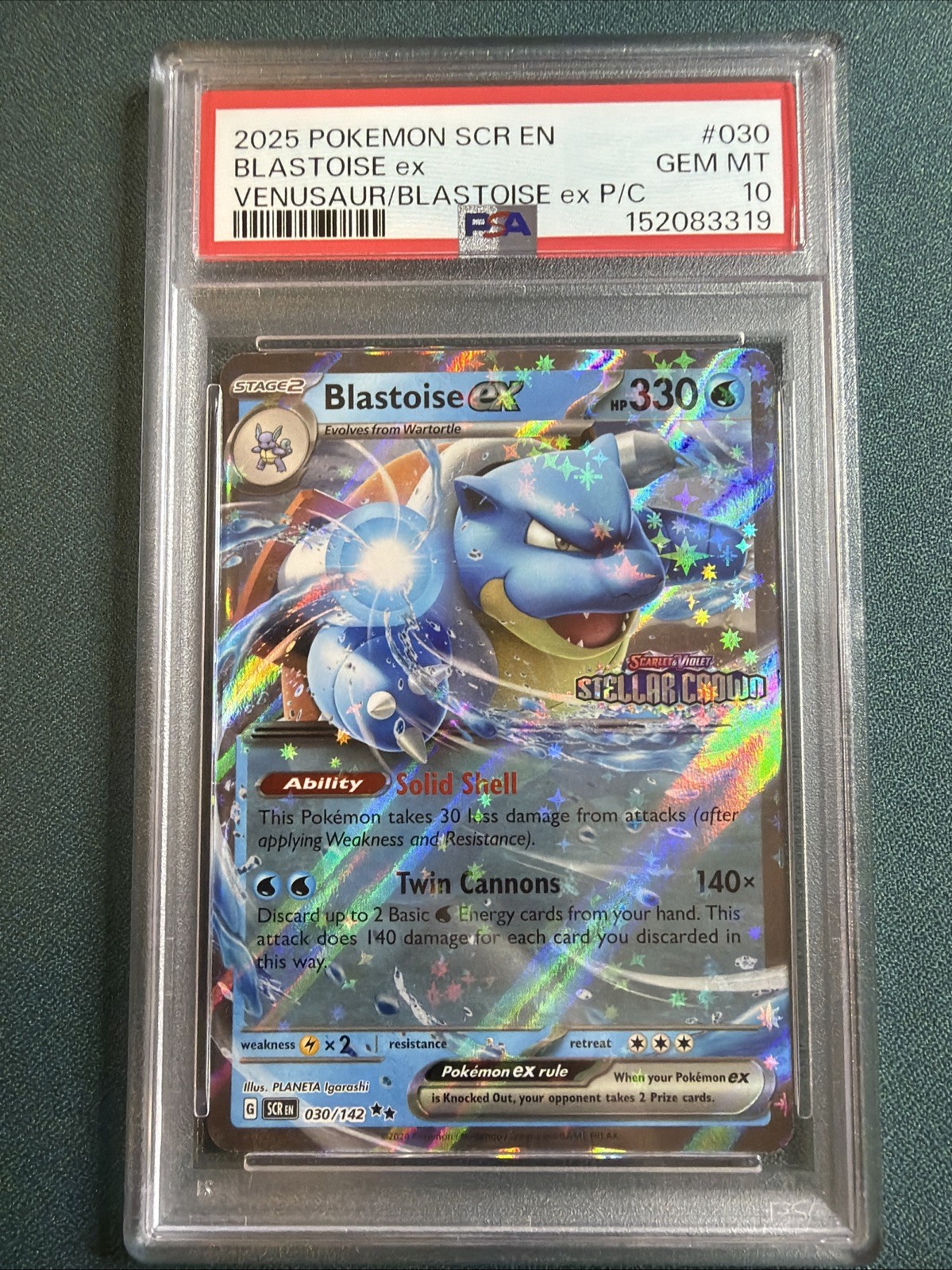 2025 Pokemon Scr EN-Stellar Crown Blastoise EX Venusaur EX & Blastoise EX Premium Collection 030
