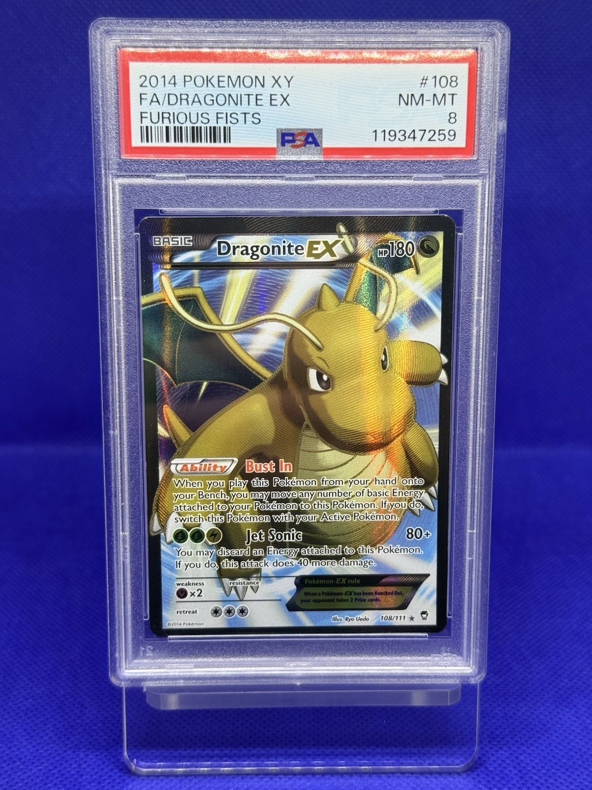 2014 Pokemon XY Furious Fists Full Art/Dragonite EX 108