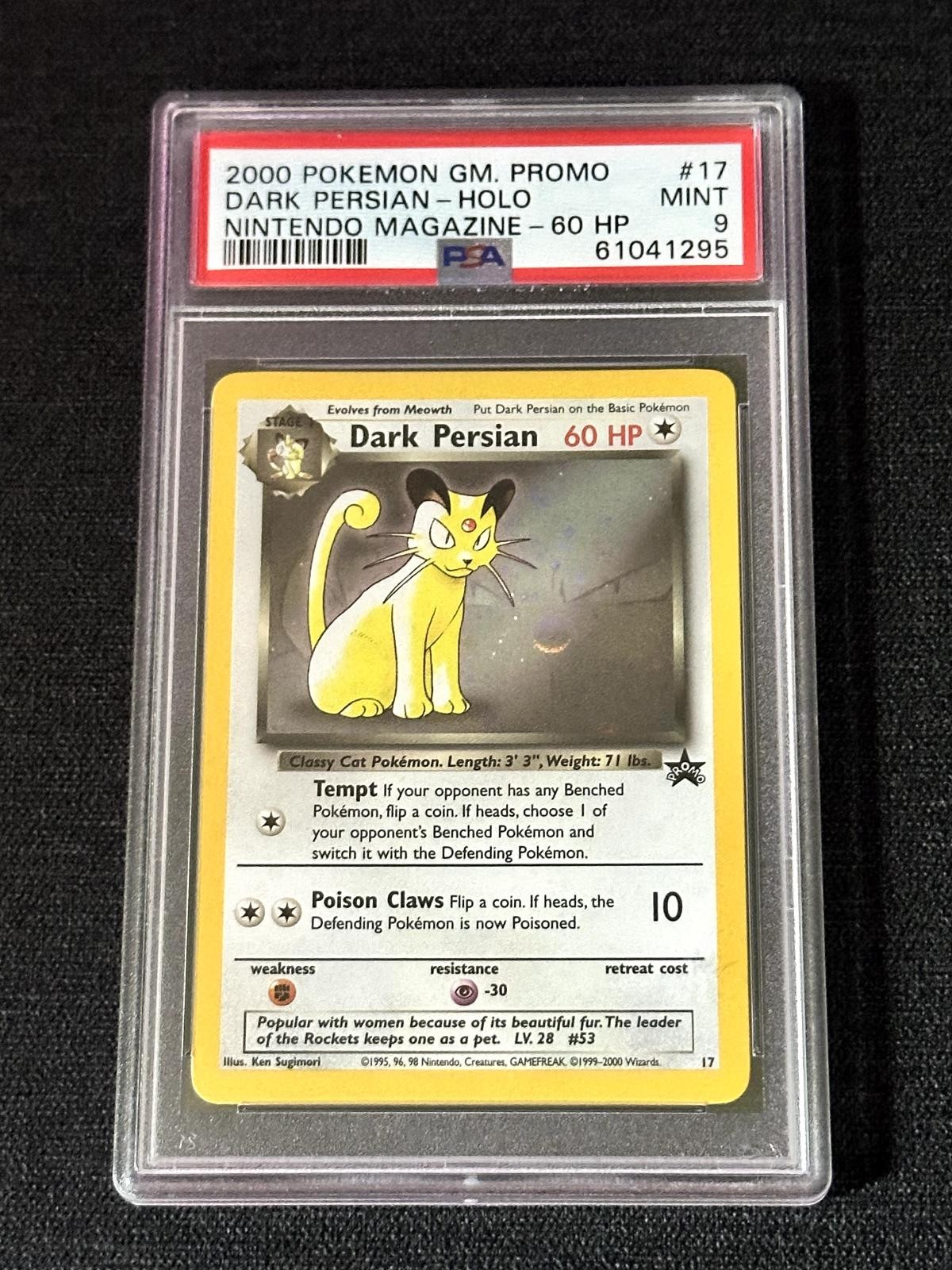 2000 Pokemon Game Promo Dark Persian-Holo Nintendo Magazine-60 HP 17
