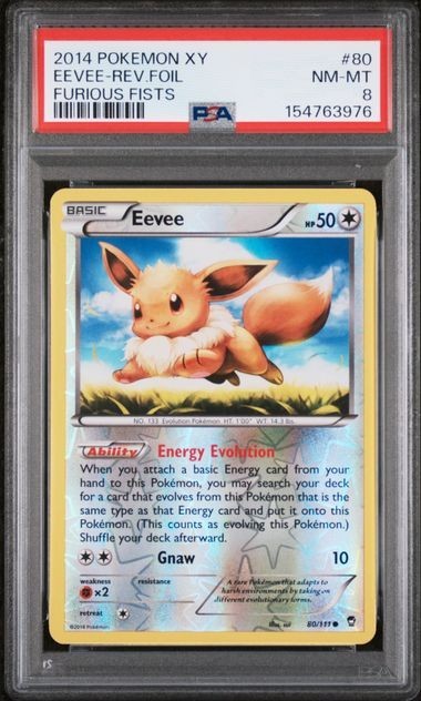 2014 Pokemon XY Furious Fists Eevee-Reverse Foil 80