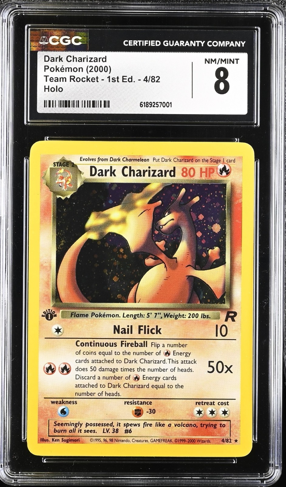 2000 Team Rocket - 1st Edition - English Dark Charizard Rare Holo 4/82