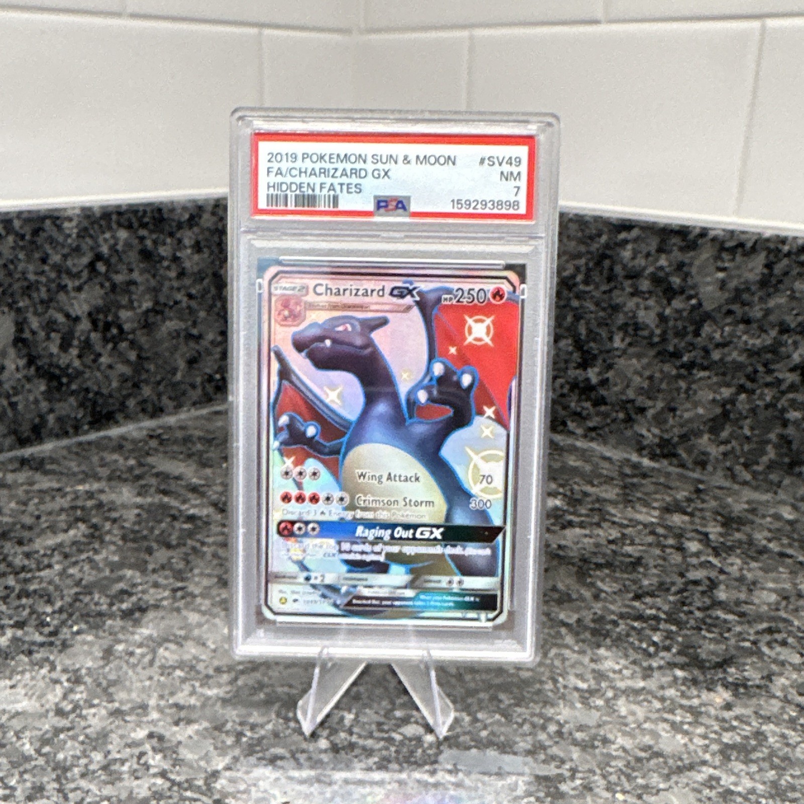 2019 Pokemon Sun & Moon Hidden Fates Full Art/Charizard GX SV49