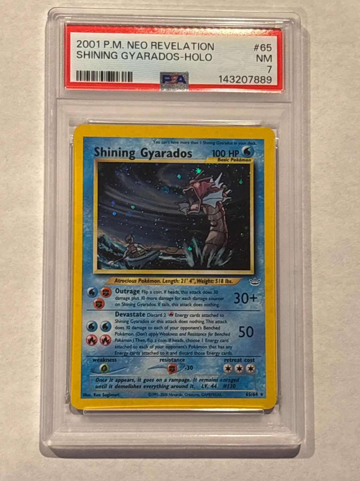 2001 Pokemon Neo Revelation Shining Gyarados-Holo 65
