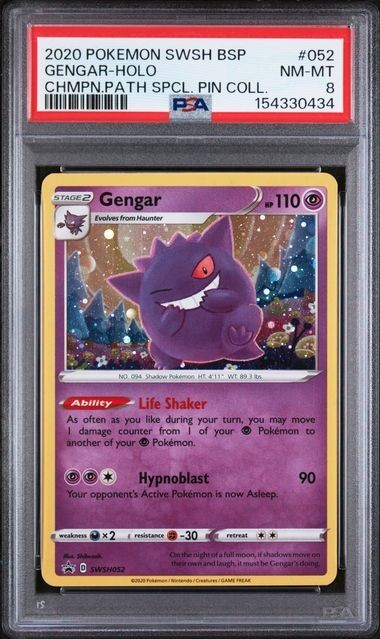 2020 Pokemon Swsh Black Star Promo Gengar-Holo Champion's Path Special Pin Collection 052