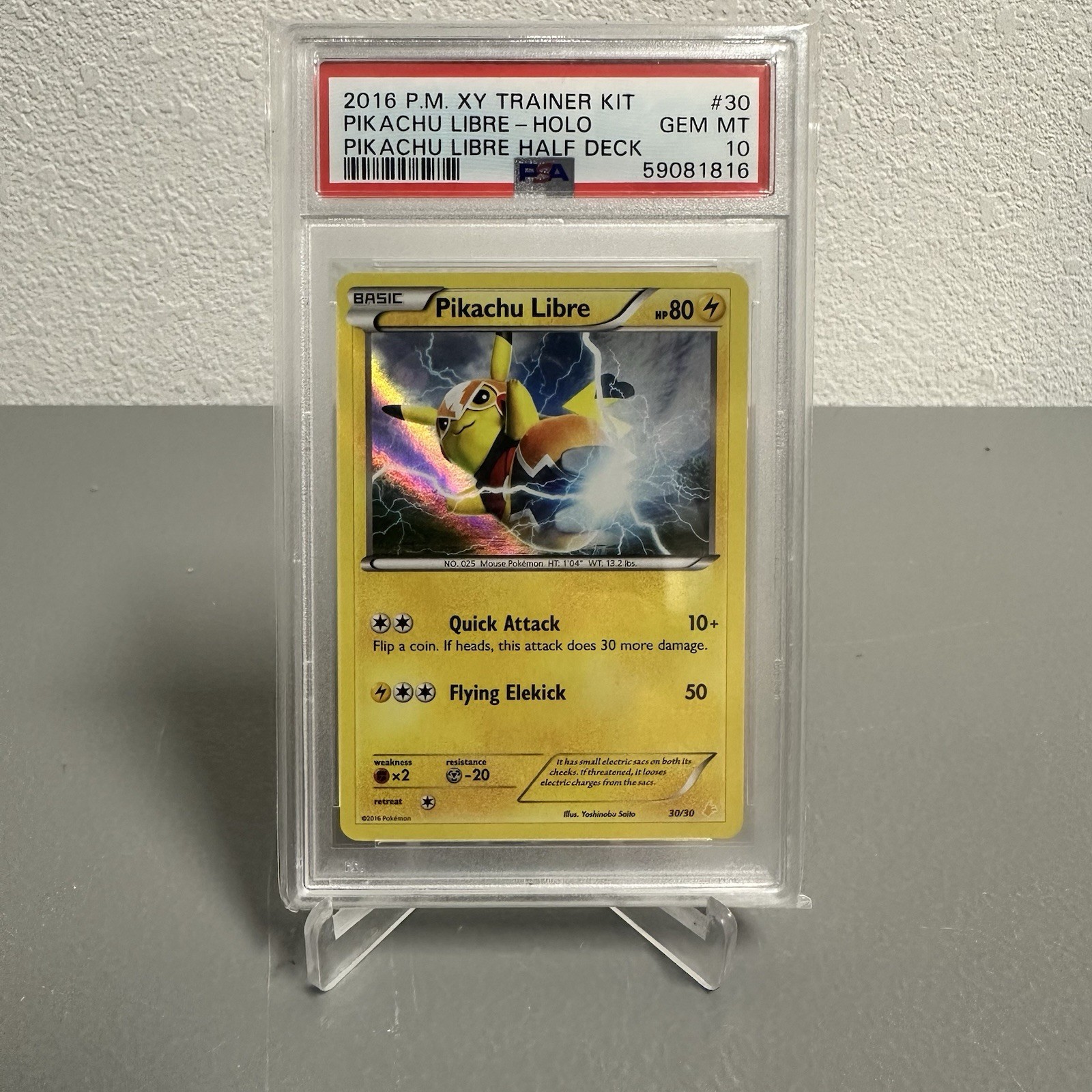 2016 Pokemon XY Trainer Kit Pikachu Libre Half Deck Pikachu Libre-Holo 30