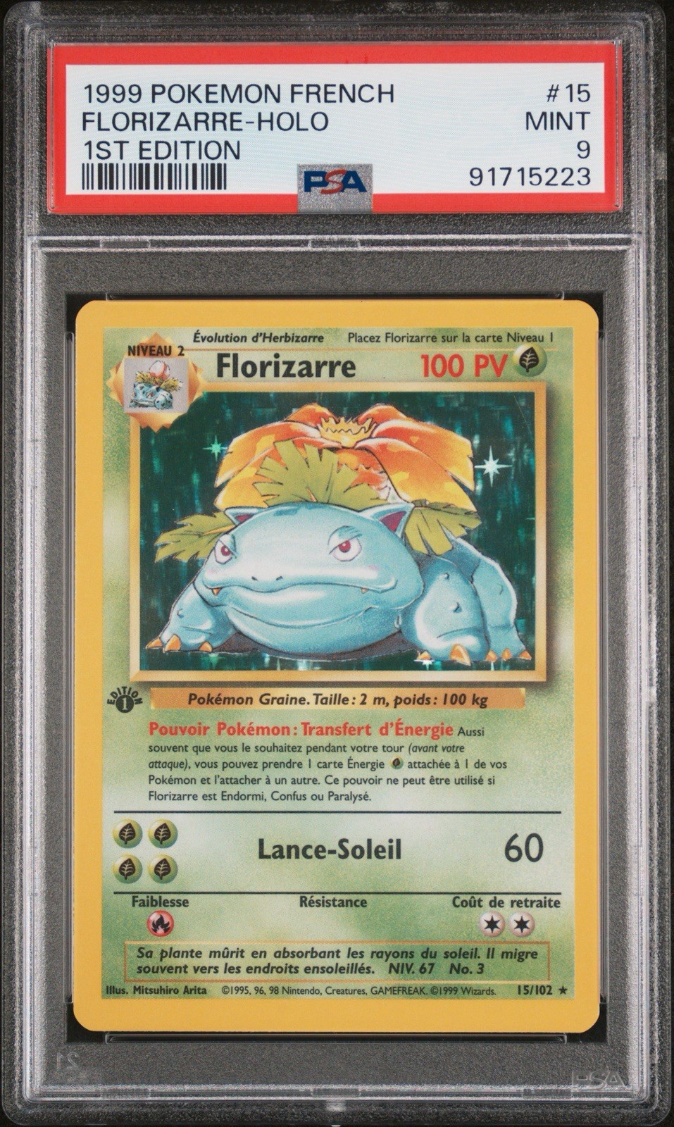 1999 Pokemon French Florizarre-Holo 1st Edition 15