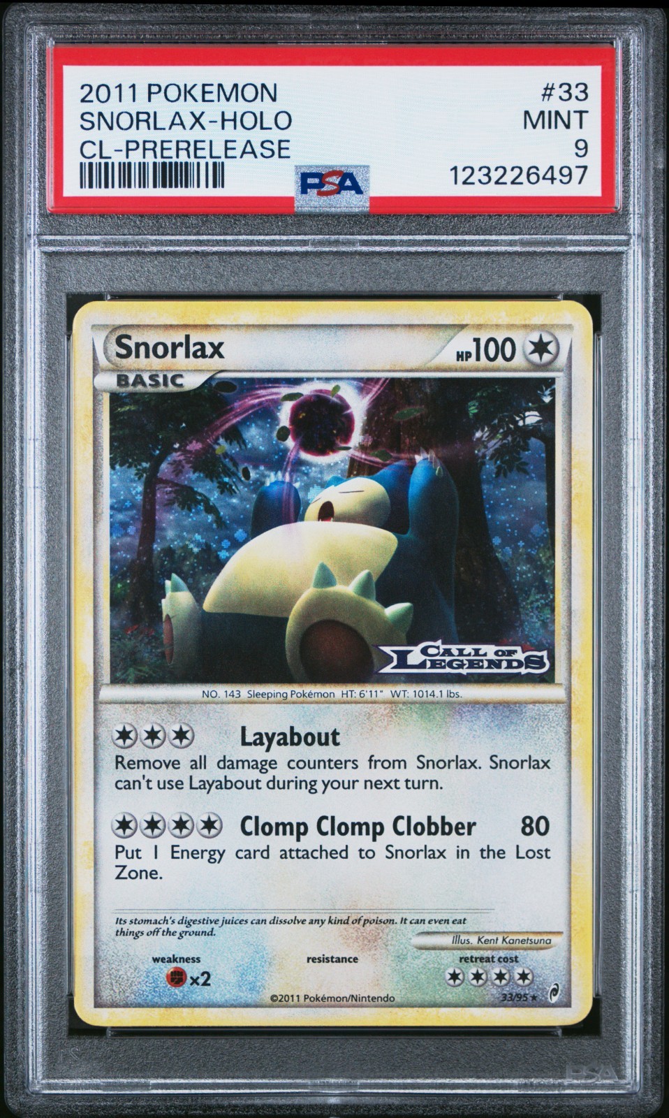 2011 Pokemon Call of Legends Snorlax-Holo Prerelease 33