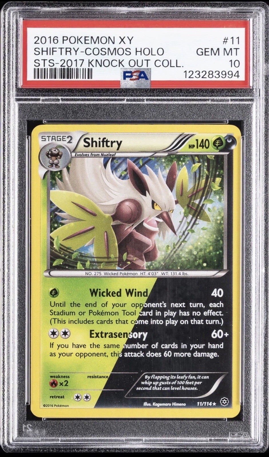 2016 Pokemon XY Steam Siege Shiftry-Holo Cosmos-2017 Knock Out Collection 11