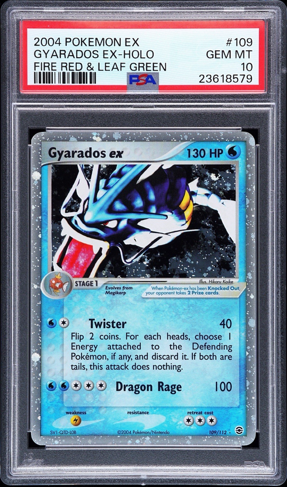 2004 Pokemon EX Fire Red & Leaf Green Gyarados EX-Holo 109
