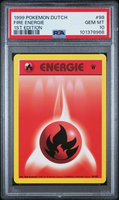 1999 Pokemon Dutch Fire Energie 1st Edition 98