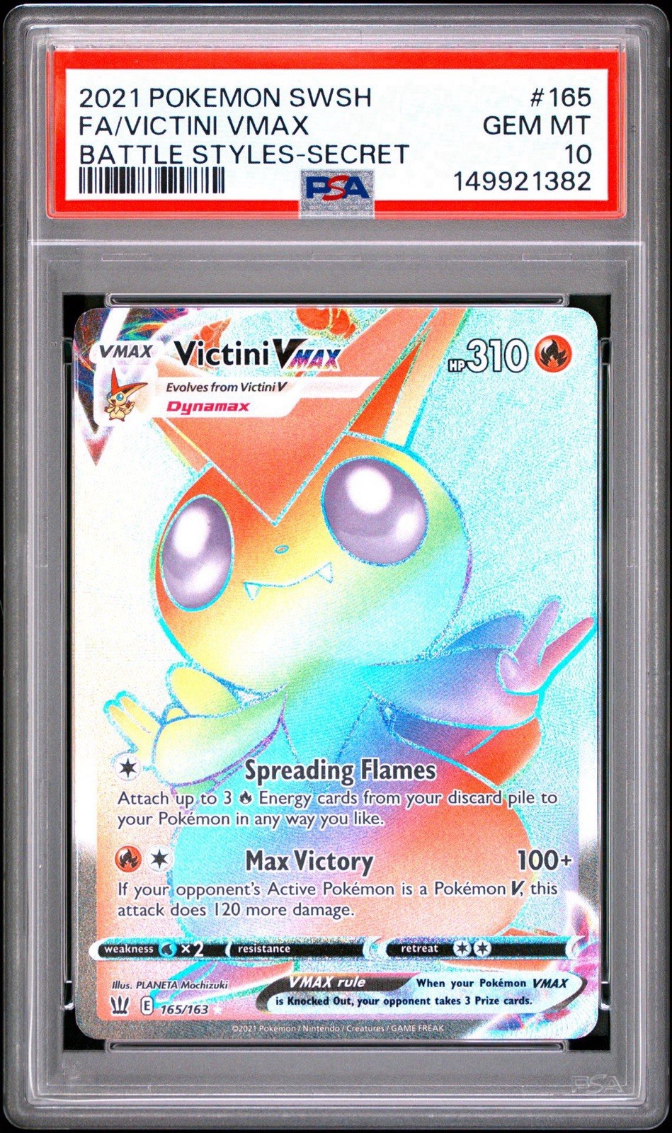 2021 Pokemon Sword & Shield Battle Styles Full Art/Victini Vmax Secret 165