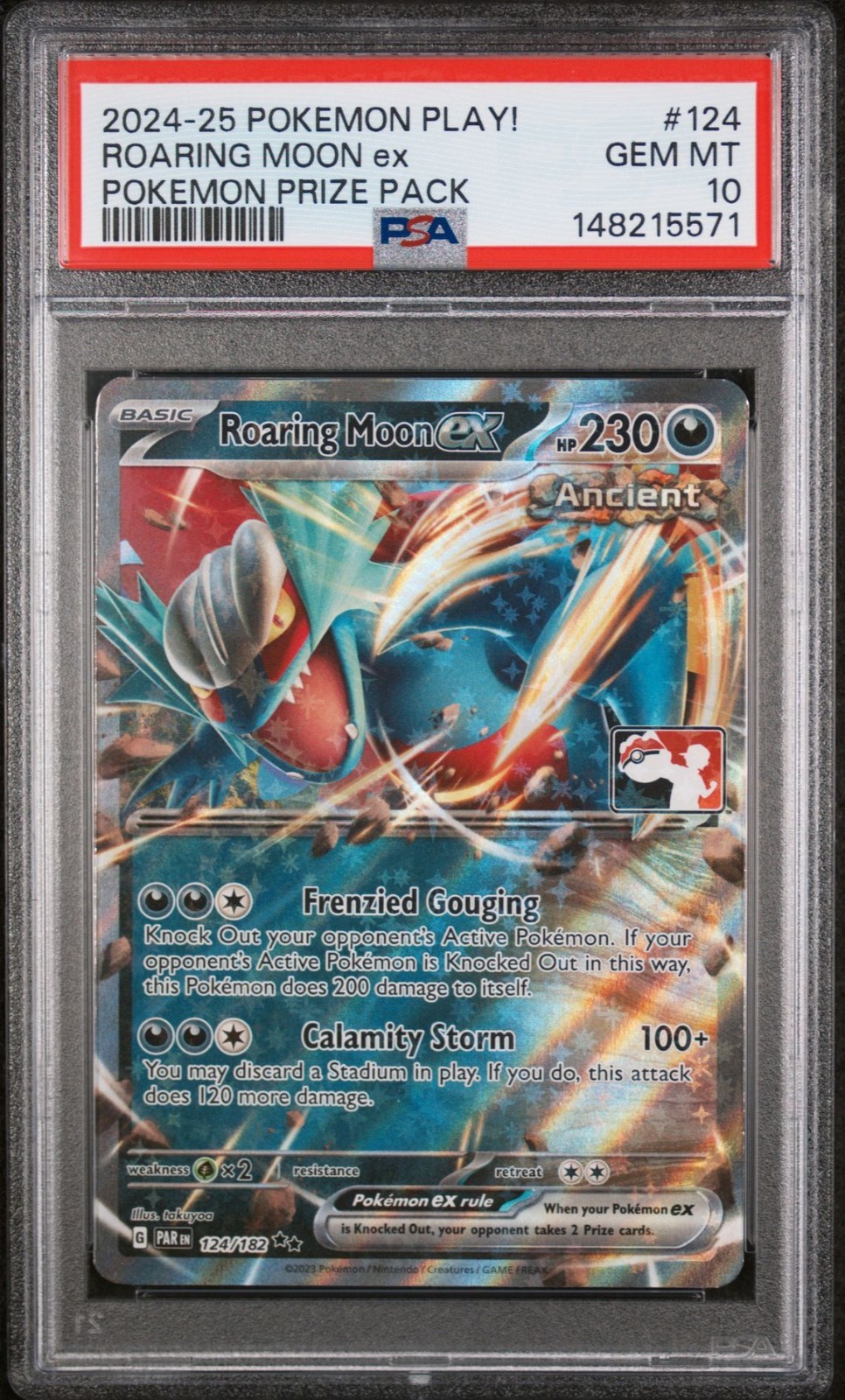 2024-2025 Pokemon Play! Pokemon Prize Pack Roaring Moon EX 124
