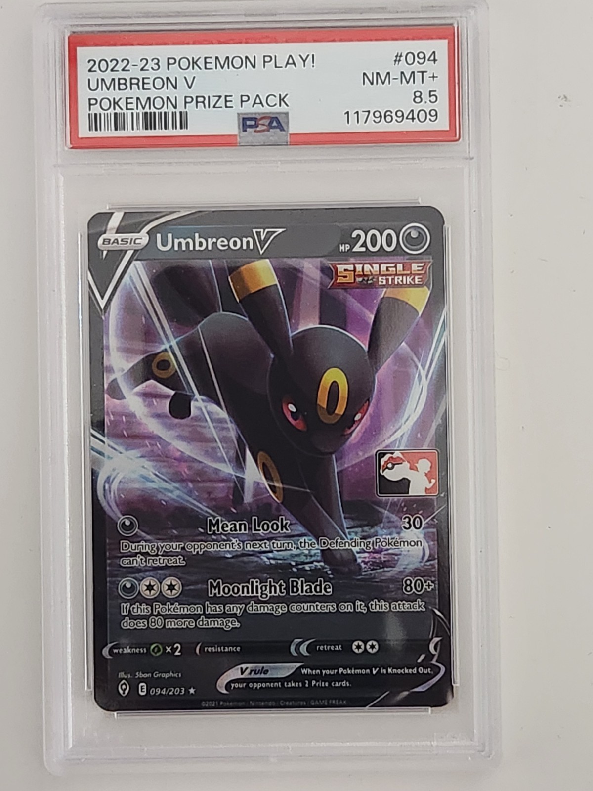 2022-2023 Pokemon Play! Pokemon Prize Pack Umbreon V 094