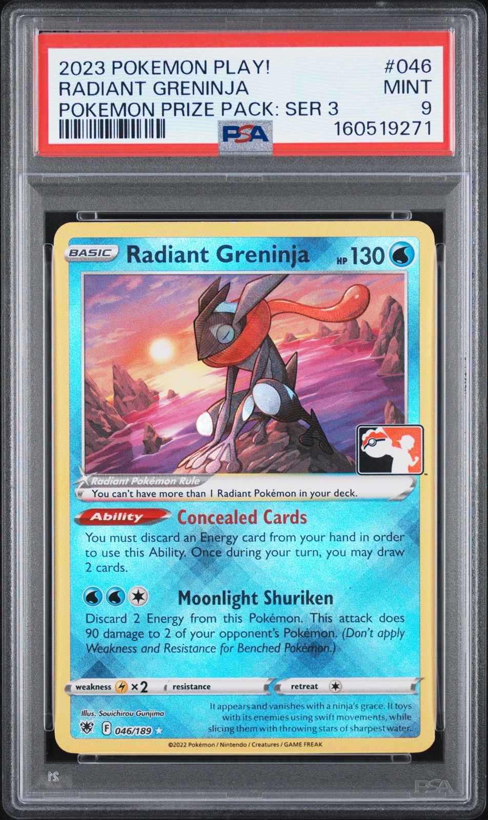 2023 Pokemon Play! Pokemon Prize Pack: Series 3 Radiant Greninja 046