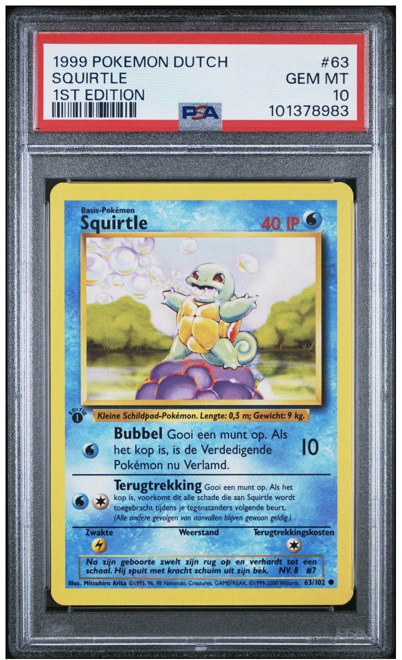 1999 Pokemon Dutch Squirtle 1st Edition 63