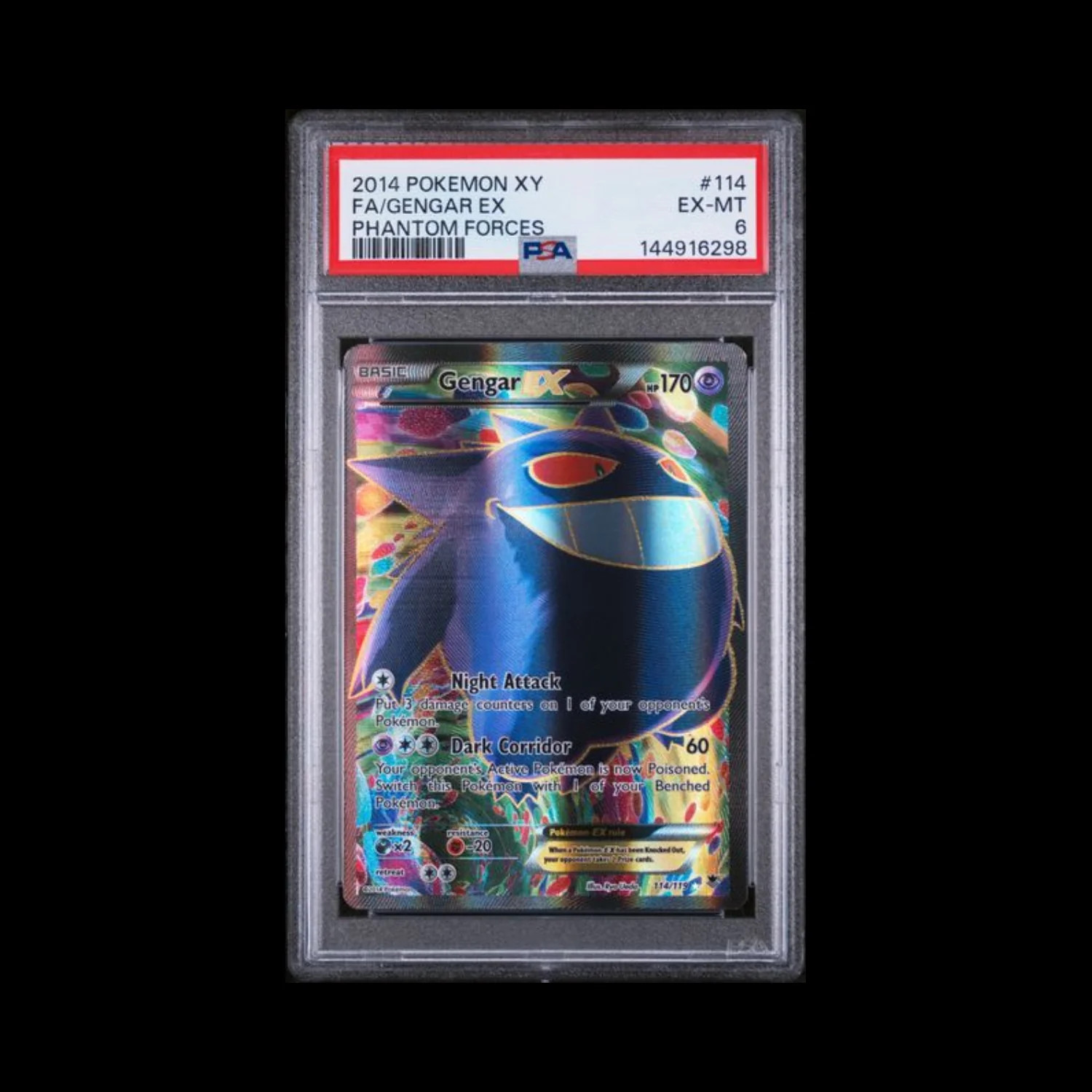 2014 Pokemon XY Phantom Forces Full Art/Gengar EX 114