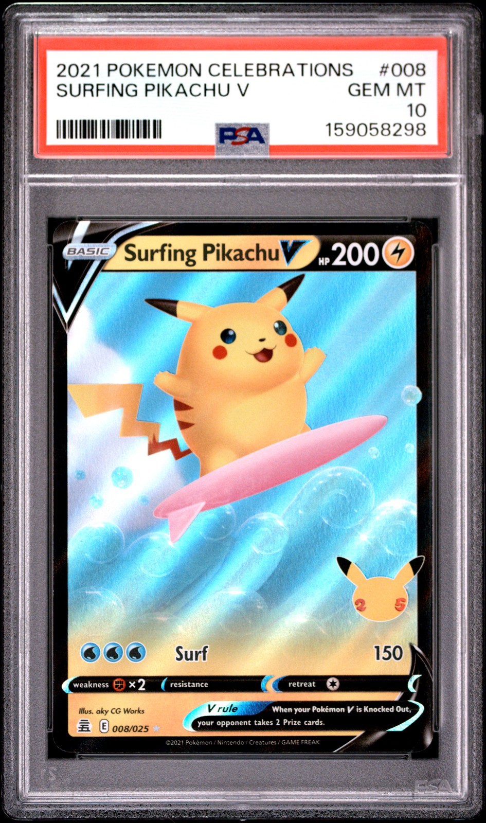 2021 Pokemon Celebrations Surfing Pikachu V 008